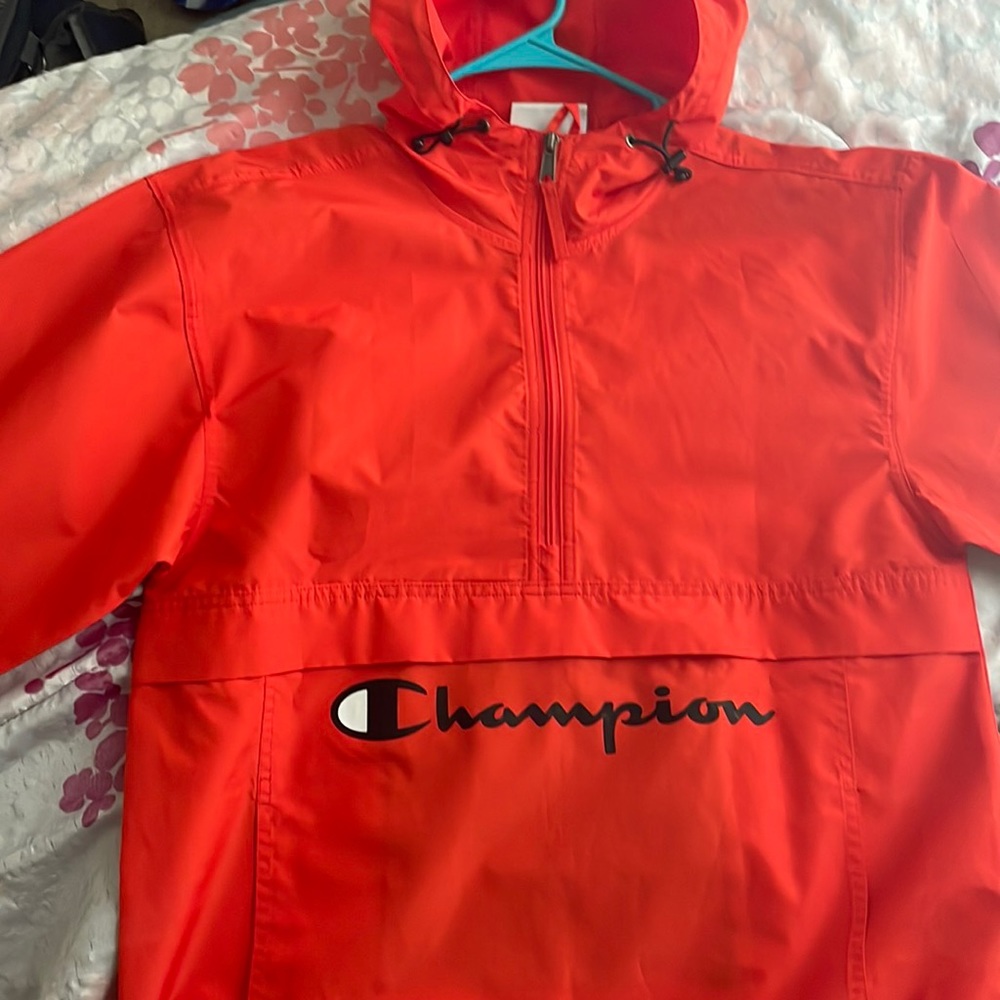 Red champion windbreaker